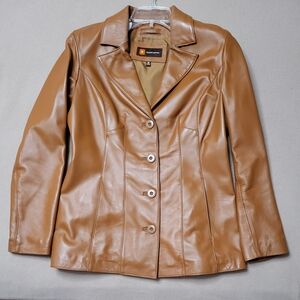 Brand New without Tag Camel Leather Women's Jacket